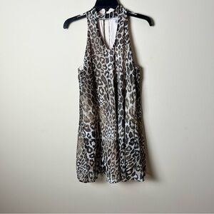 Leopard Print Sleeveless Razorback Dress